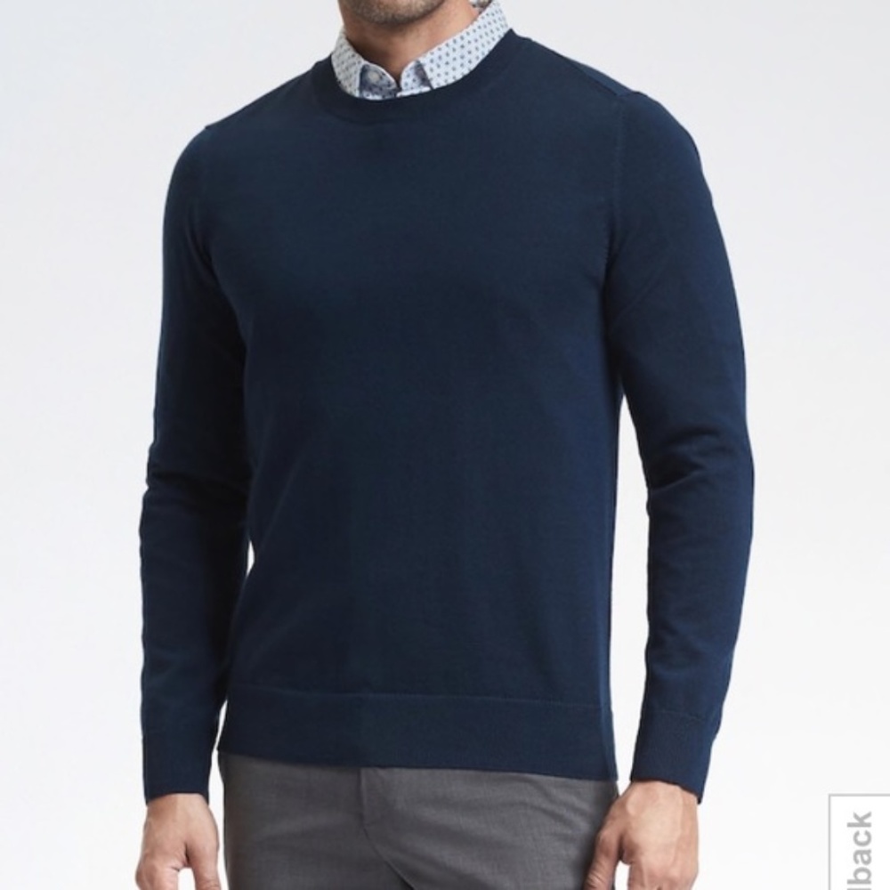 Men's Banana Republic Wool Navy Sweater Sz Medium